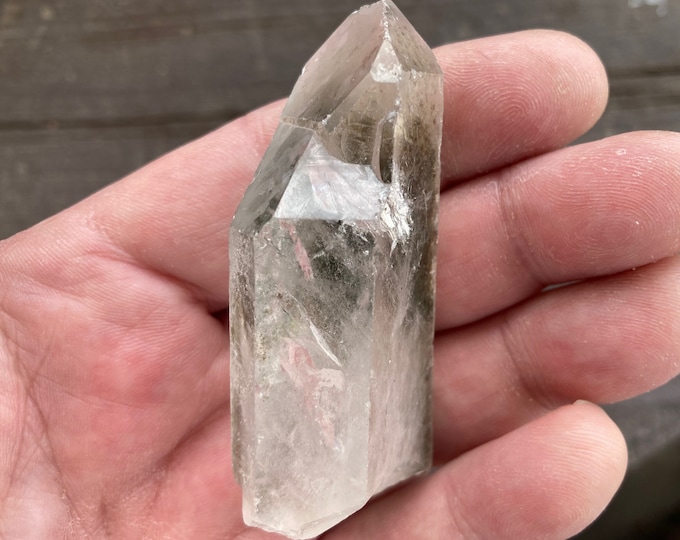 Phantom Receiver Shaman Clear Quartz Crystal Point, 2+" Small Crystal Wand Point, Natural Unpolished Lemurian Seed Crystal Meditation Reiki