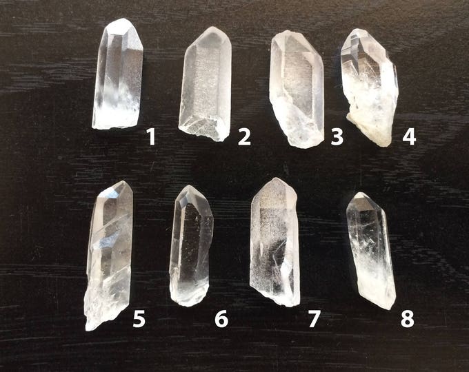 Clear Quartz Crystal Point Wand Tip, 3/4" Long / 5-7mm Wide Natural Unpolished Raw Rough Crystals Mineral Gemstone Reiki Chakra Crystal