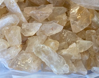 1/2 lb. Citrine Crystal Rough Mix, B Grade Citrine Chunks & Pieces, 1/2"-1" Natural Unpolished Citrine Crystals