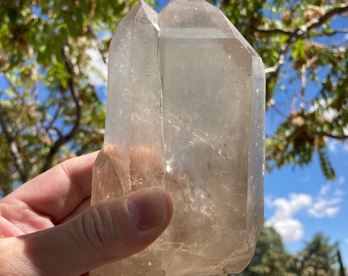 Twin Soulmate Quartz Crystal Point, Tantric Twin Companion / Guardian / Protector Crystal, Clear Quartz Natural Unpolished Twin Point