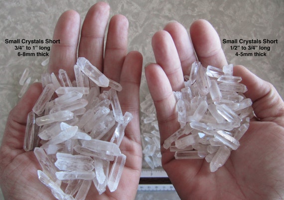 Quartz Crystal Points, Clear Quartz Bulk Lots Short Crystals 3-5mm Thick  .5-1 Length Small Brazilian Quartz Healing Crystals Jewelry Making 