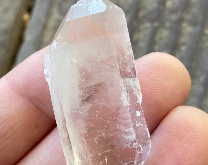 Double Terminated Quartz Crystal Point, 1 3/4" Small Crystal Point, Companion Natural Unpolished Lemurian Seed Crystal Meditation Reiki