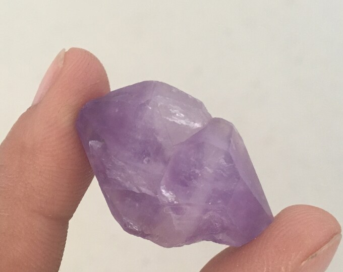 Double Terminated Amethyst Crystals, Purple Amethyst Double Terminated Crystal Points, Natural Unpolished Gemstone, February birthstone