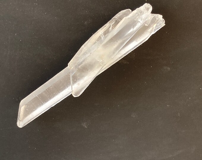 Stargazer Quartz Crystal Point, Clear Quartz Wand Crystal, Unpolished Brazil Quartz Single Point, Lemurian Seed Crystal Wand