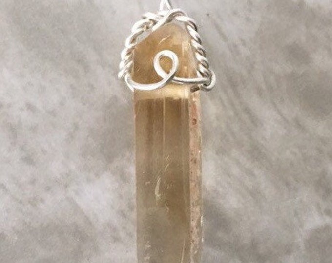Smoky Quartz Crystal Point Sterling Silver Wire Wrap Pendant, Polished Quartz, Inclusions, Necklace, Polished Crystals, Handmade Jewelry