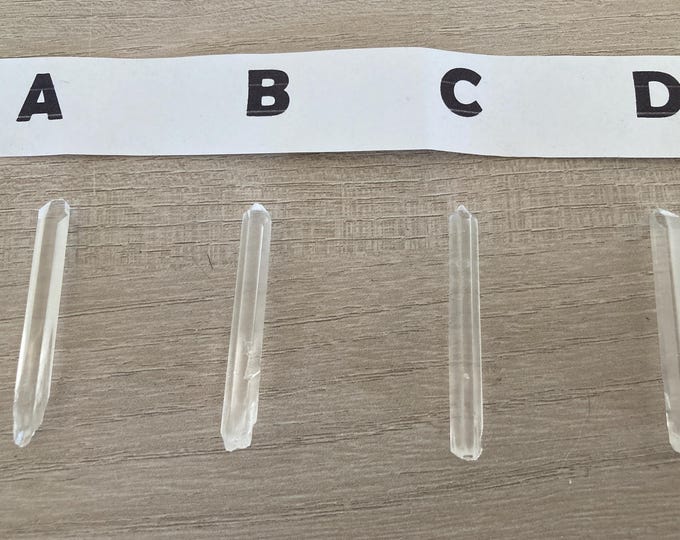 A+ Quartz Crystal Wand Points, Clear Quartz Crystal 2" long, Natural Unpolished Clear Quartz Crystal Wands , Long Crystal Quartz Points