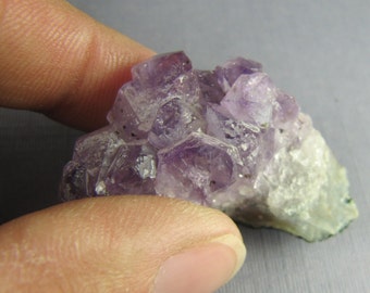 Natural Amethyst Cluster Gemstone Rough Mineral Specimen in Matrix, reiki healing stone purple chakra crystal energy, February birthstone