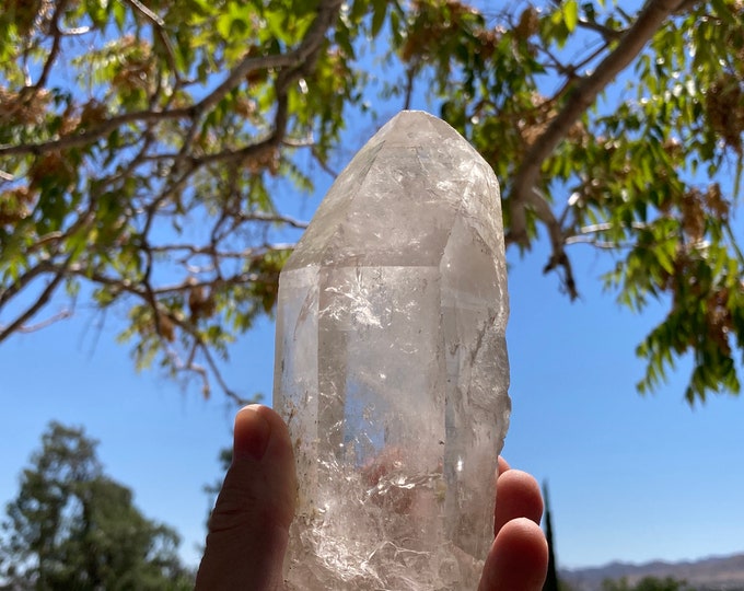 Large Clear Quartz Point, Lemurian Seed Generator Receiver Crystal