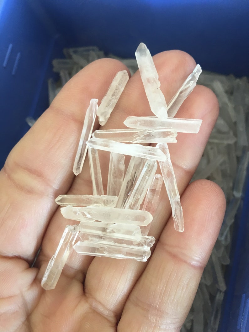 Short Thin Quartz Crystal Jewelry Points Bulk Lots Thin Clear Etsy