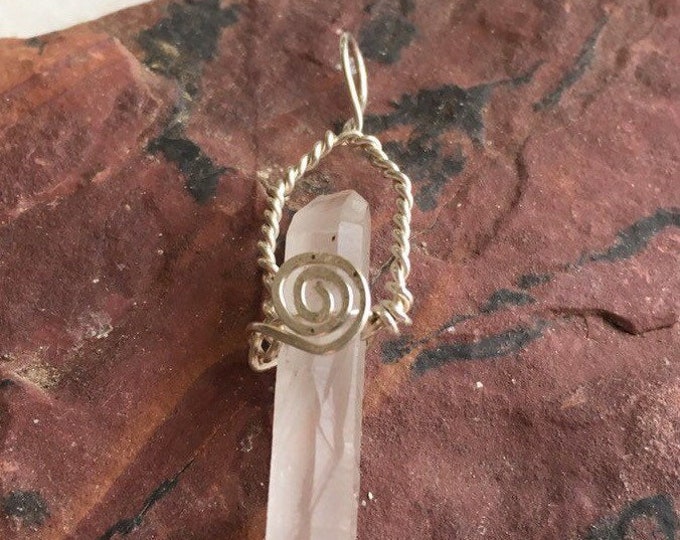 Singing Quartz Crystal Point Sterling Silver Wire Wrap Pendant, Necklace, Natural Raw Crystals, Handmade Jewelry, Gemstones, Reiki, Healing