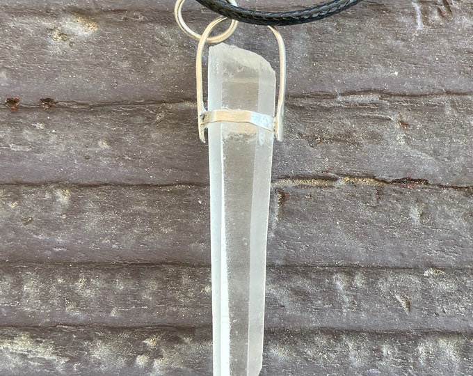 Quartz Wand Crystal Point Sterling Silver Hand Crafted Pendant, Necklace, Natural Raw Crystals, Handmade Jewelry, Gemstones, Reiki, Healing