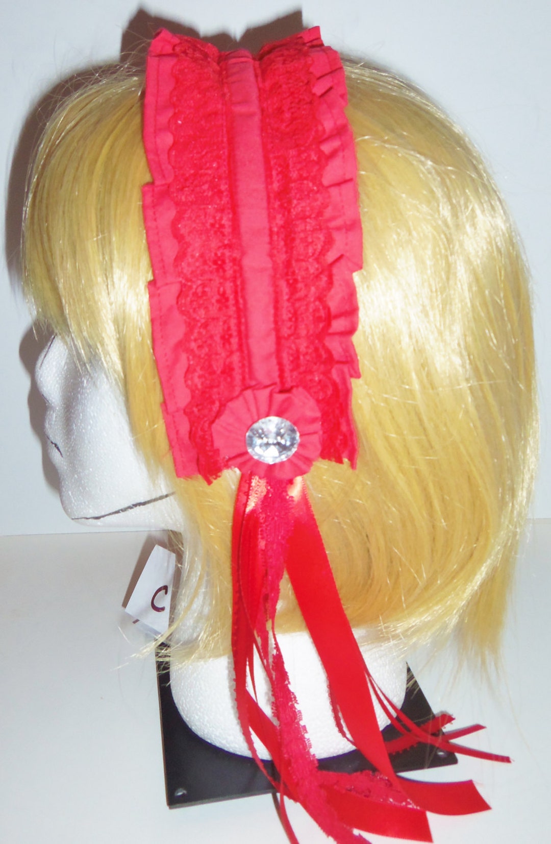 Lolita Maid Lace Headband in Red on Red With Ribbons and Etsy