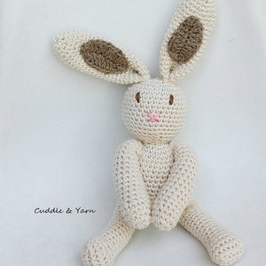 Crochet Bunny, Oatmeal Cotton Baby Bunny, Organic Stuffed animal For Newborn, Newborn Photo Prop, Baby Shower Gift, Crochet Stuffed Animal.