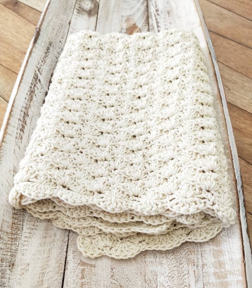 Crochet Textured Cotton Baby Blanket Natural Baby Etsy