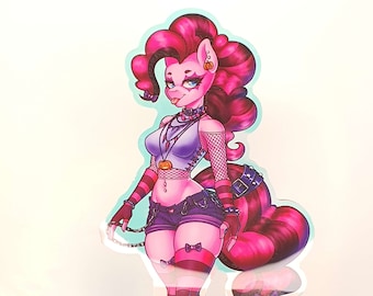 Figura de pie Pinkie Pie de 6" / Acrílico arcoíris / Mi pequeño pony