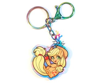 2" Applejack | Rainbow Keychain | MLP