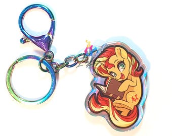 2" Sunset Shimmer | Rainbow Keychain | MLP
