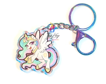 2" Celestia & Daybreaker | Rainbow Keychain | MLP