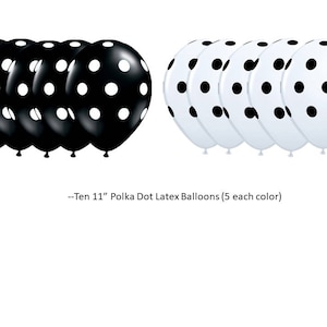 Black and White Polka Dot Latex Balloons