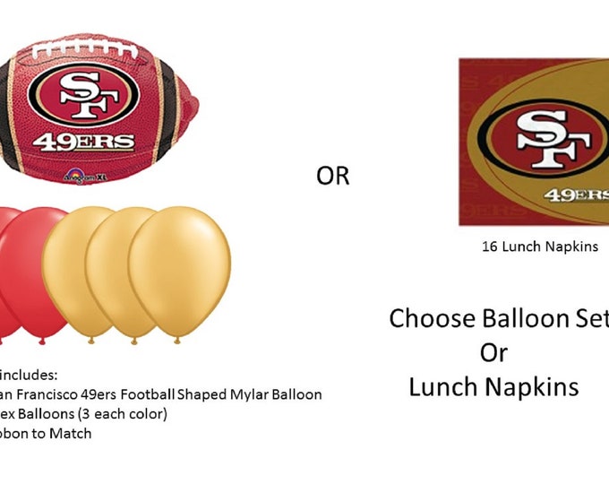 San Francisco 49ers Balloons, San Francisco 49ers Napkins