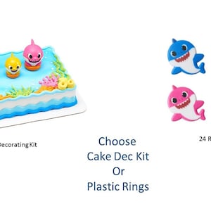 Baby Shark Rings, Baby Shark Cake Decorating Kit