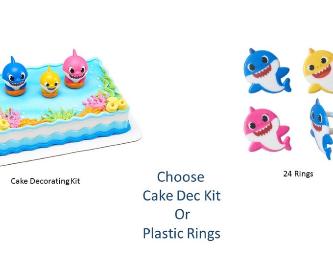 Baby Shark Rings, Baby Shark Cake Decorating Kit