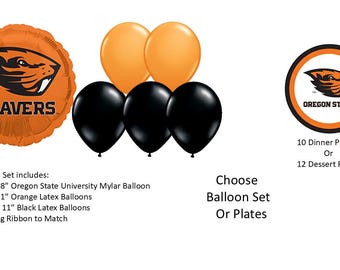Oregon State University Balloons, Beavers balloons, Oregon State Beavers Balloons, Oregon State Plates