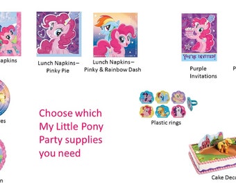 My Little Pony Plates, My Little Pony Napkins,  My Little Pony Balloons, My Little Pony Cake Decorating Kit