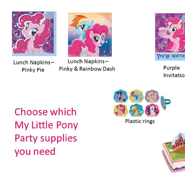 My Little Pony Plates, My Little Pony Napkins,  My Little Pony Balloons, My Little Pony Cake Decorating Kit