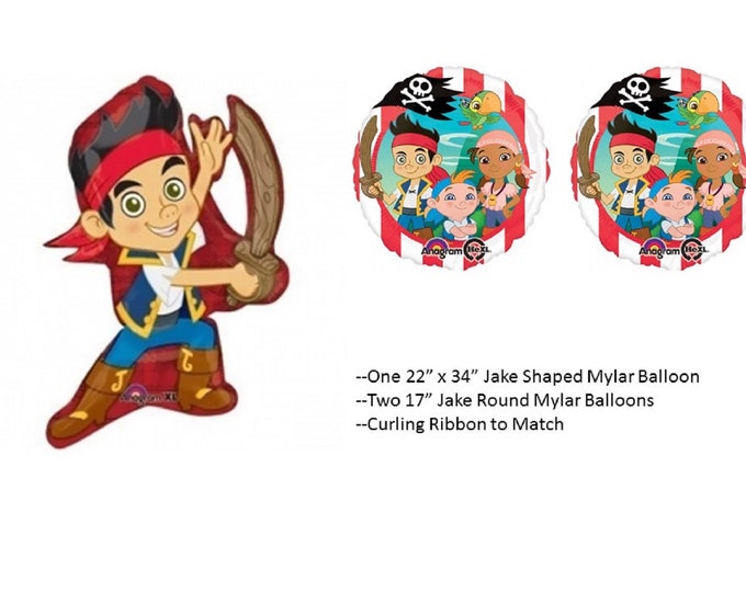 Jake & the Neverland Pirates Balloon Bouquet, Jake and the Neverland Pirates Balloons, Jake and the Neverland Pirates Balloon Bouquet