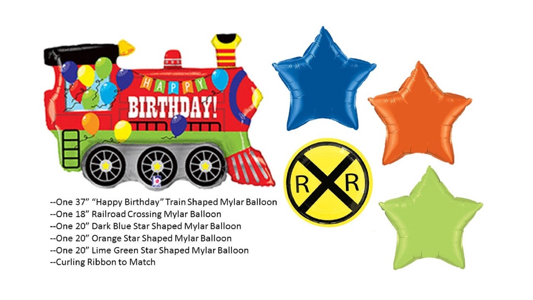 Train Balloon Stack Train Balloon Set - Etsy