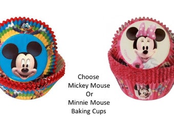 Mickey Mouse Baking Cups, Minnie Mouse Baking Cups, Mickey Mouse Cupcake Papers, Minnie Mouse Cupcake Papers