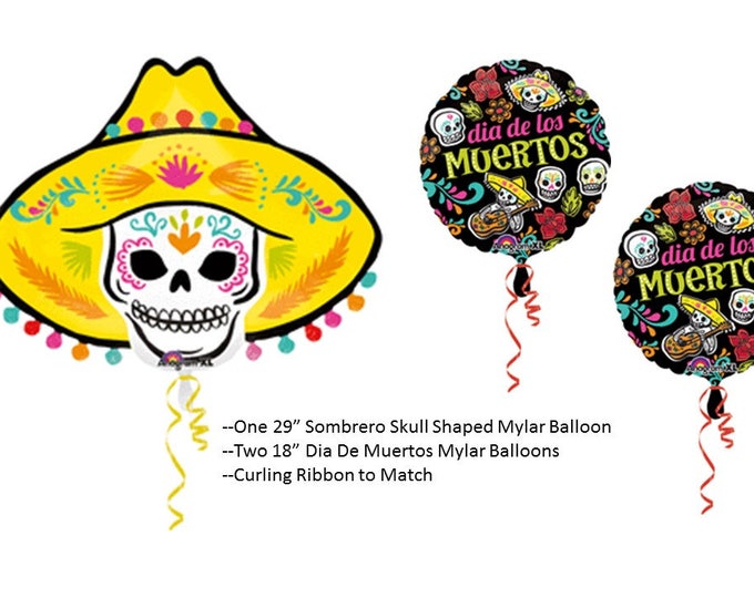 Day of the Dead Balloons, Dia De Muertos Skull balloon