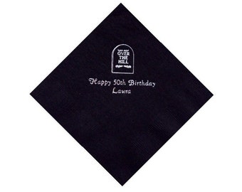 Over the Hill Personalized Beverage Napkins, Over the Hill Napkins