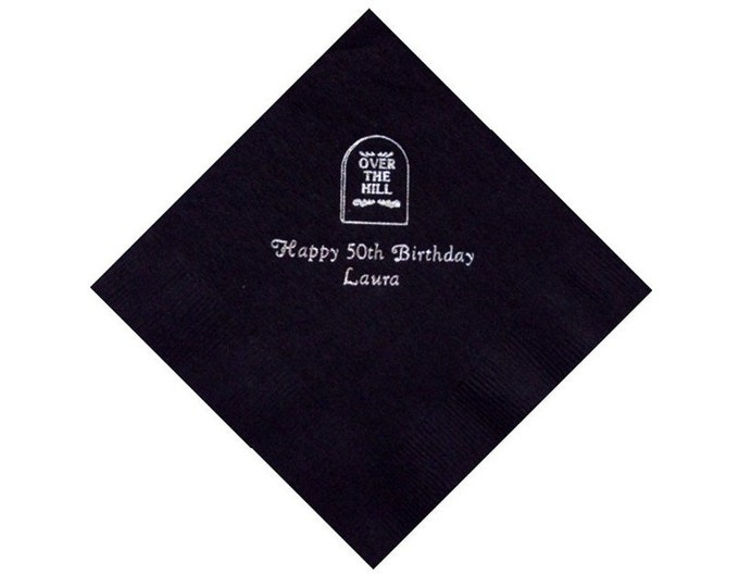 50 "Over the Hill" Personalized Beverage Napkins