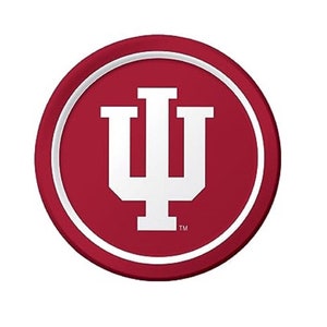 University of Indiana balloons, Indiana University Napkins, University of Indiana napkins, Indiana Plates, Indiana Tablecover 8 Dinner Plates