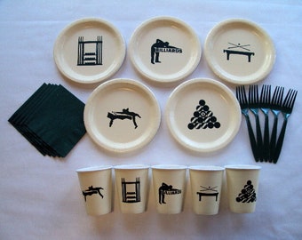 Billiards Tableware Set for 5 People