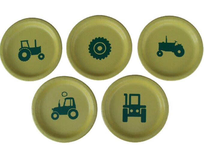 Tractor 7" Dessert Plates Alone - Set for 5 People