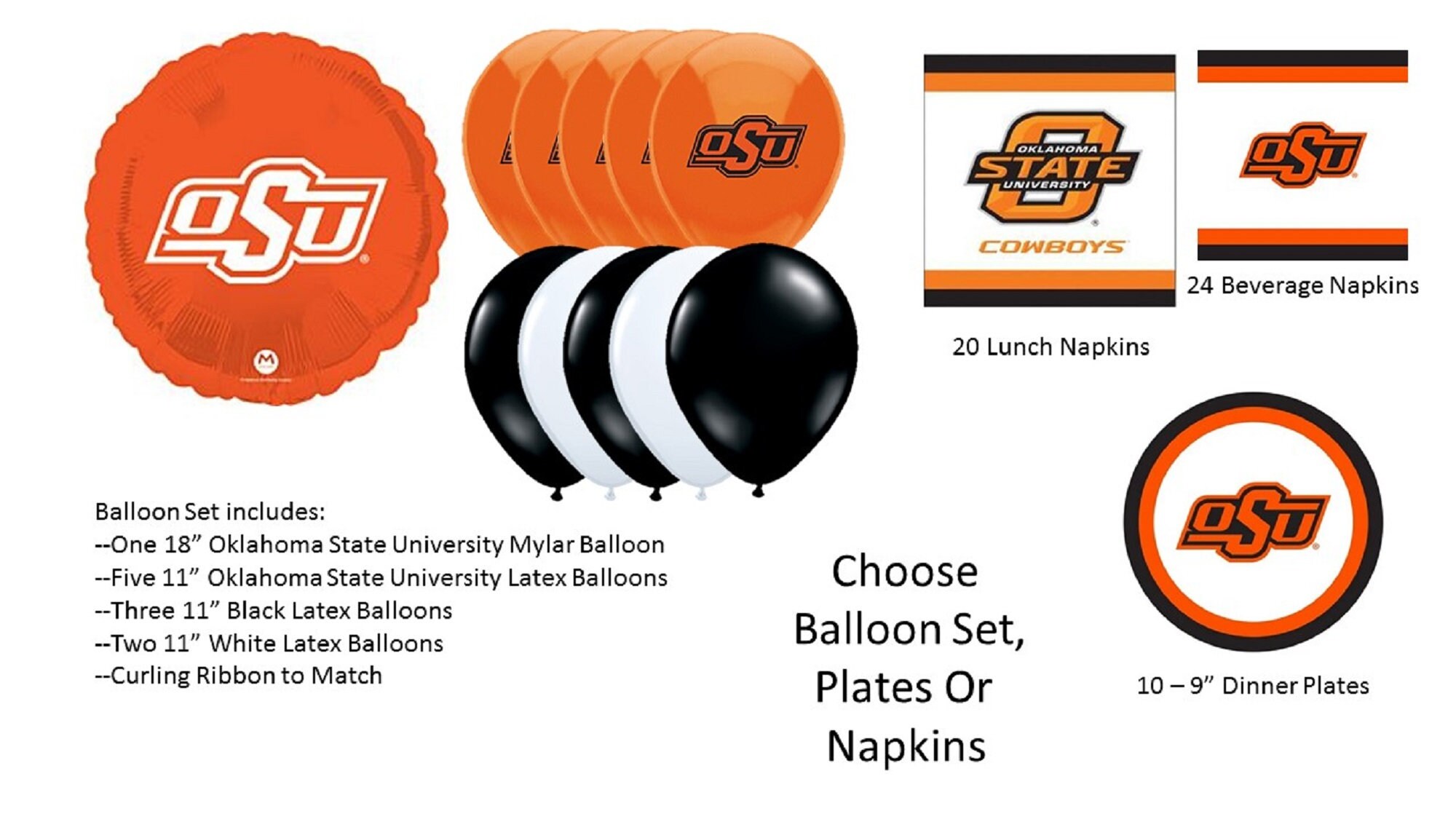 Oklahoma State Balloons, Oklahoma State Cowboys Balloons, Oklahoma