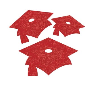 Red Graduation Decorations, Red Grad Mylar Balloons, Red Graduation Decor, Red Plates, Red Napkins, Red Stickers Glitter Cutouts