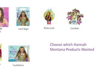 Hannah Montana Napkins, Hannah Montana Balloons, Hannah Montana Invitations, Hannah Montana Decorations
