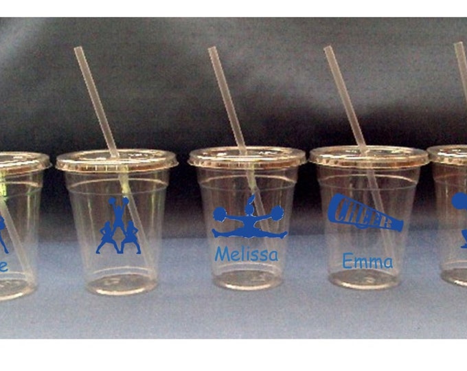 Cheer Leading Cups with Lids and Straws