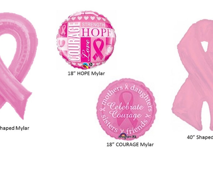 Pink Ribbon Mylar Balloons