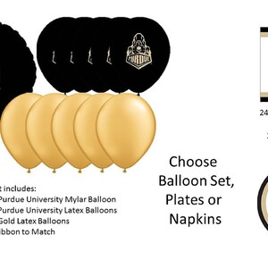 Purdue University Balloons, Purdue University Boilermakers balloons, Purdue University Napkins, Purdue Plates