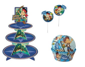 Jake and the Neverland Pirates Cupcake Stand with Baking Cups & Cupcake Picks