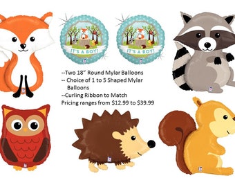 Woodland Creatures "It's A Boy" Mylar Balloon Set
