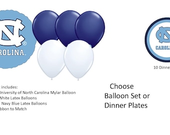 University of North Carolina Balloons, Tarheels balloons, North Carolina Plates