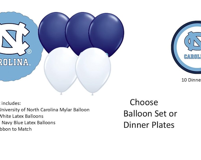 University of North Carolina Balloons, Tarheels balloons, North Carolina Plates