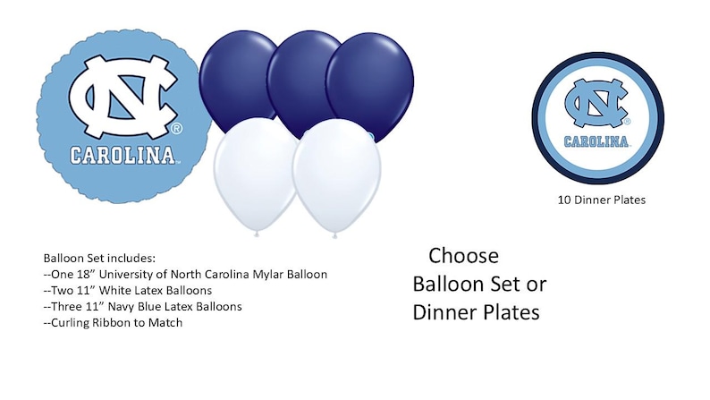 University of North Carolina Balloons, Tarheels balloons, North Carolina Plates image 1