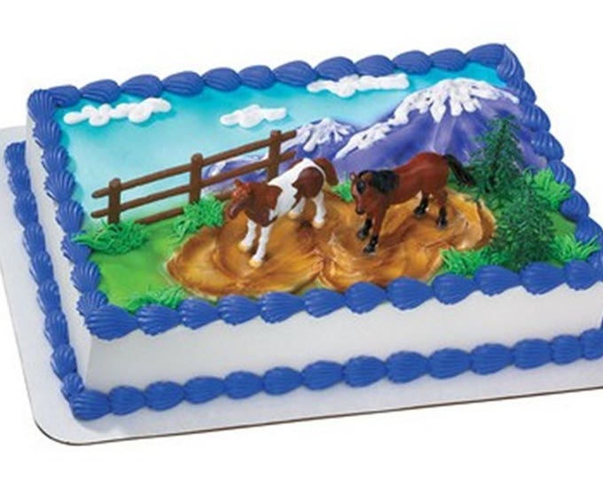 Horse Cake Decorating Kit, Western Cake Decorating Kit, Horse Pasture Cake